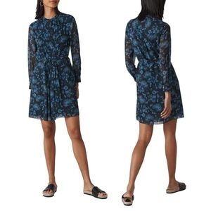 WHISTLES Pitti Floral Print Long Sleeve Shirt Dress